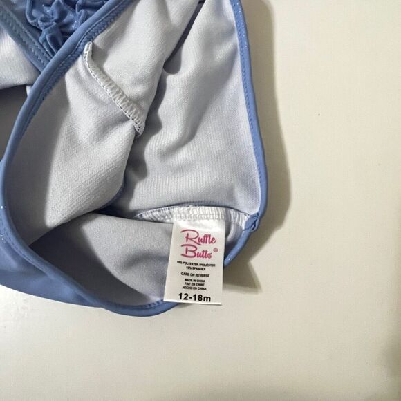RuffleButts Flounce Bikini Swimsuit Sparkle Shimmer On Girls Size 12-18 Months - Picture 6 of 10